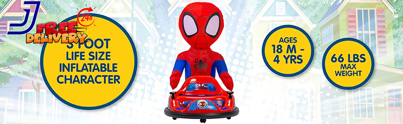 Spidey Imaginair 6V Ride-On Bumper Car with Inflatable Character FREE SHIPPING