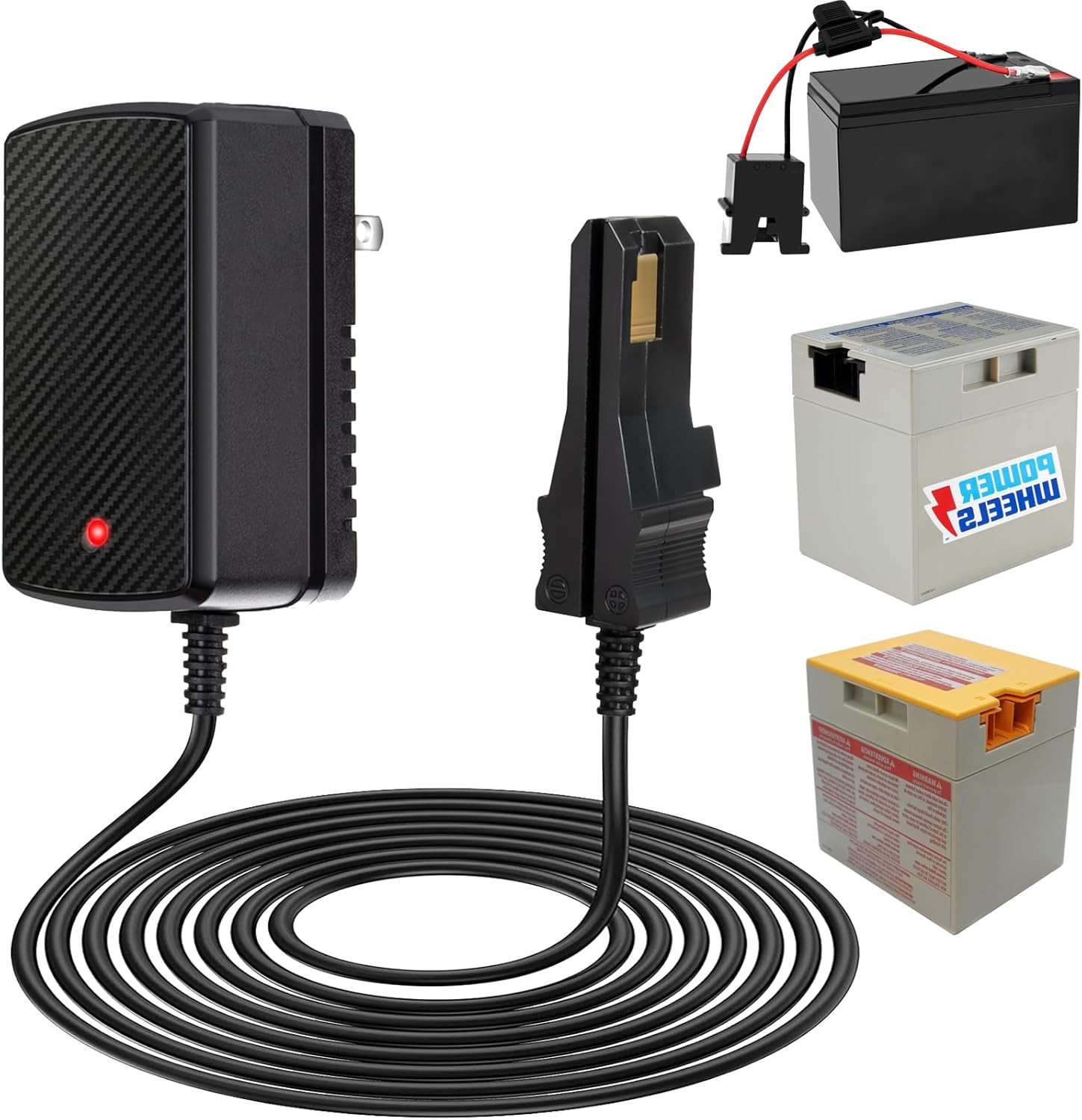 12V Battery Charger for Power Wheels Gray and Orange Top 12 Volt Battery