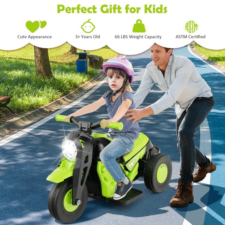 6V Battery Kids Ride on Electric Motorcycle Gift Kids w/Bubble Maker and Music