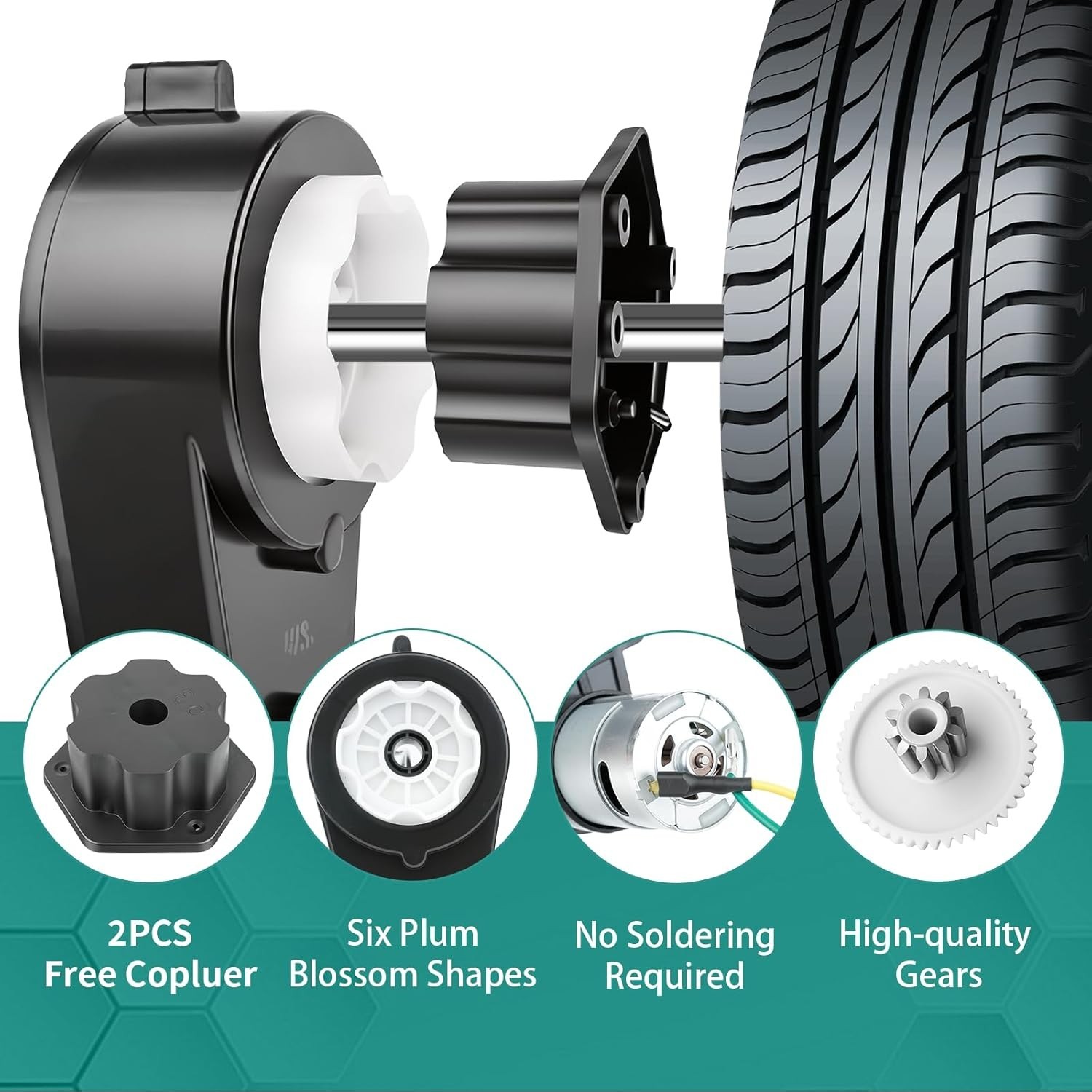 High Torque 24V Motor Upgrade Kit for Kids’ Cars – 40000 RPM RS555 Performance
