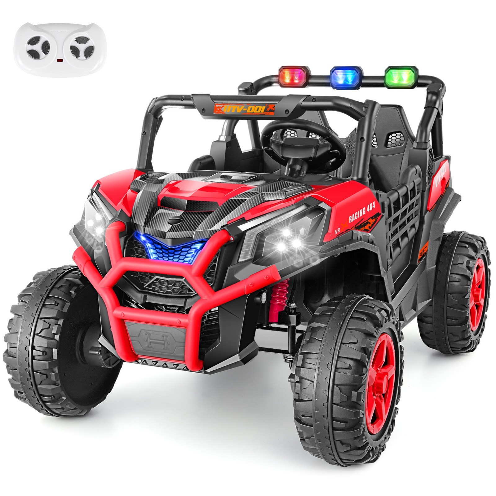 24V Ride on Car Truck with Remote Control 4WD/2WD Switchable 2 Seater for Kids
