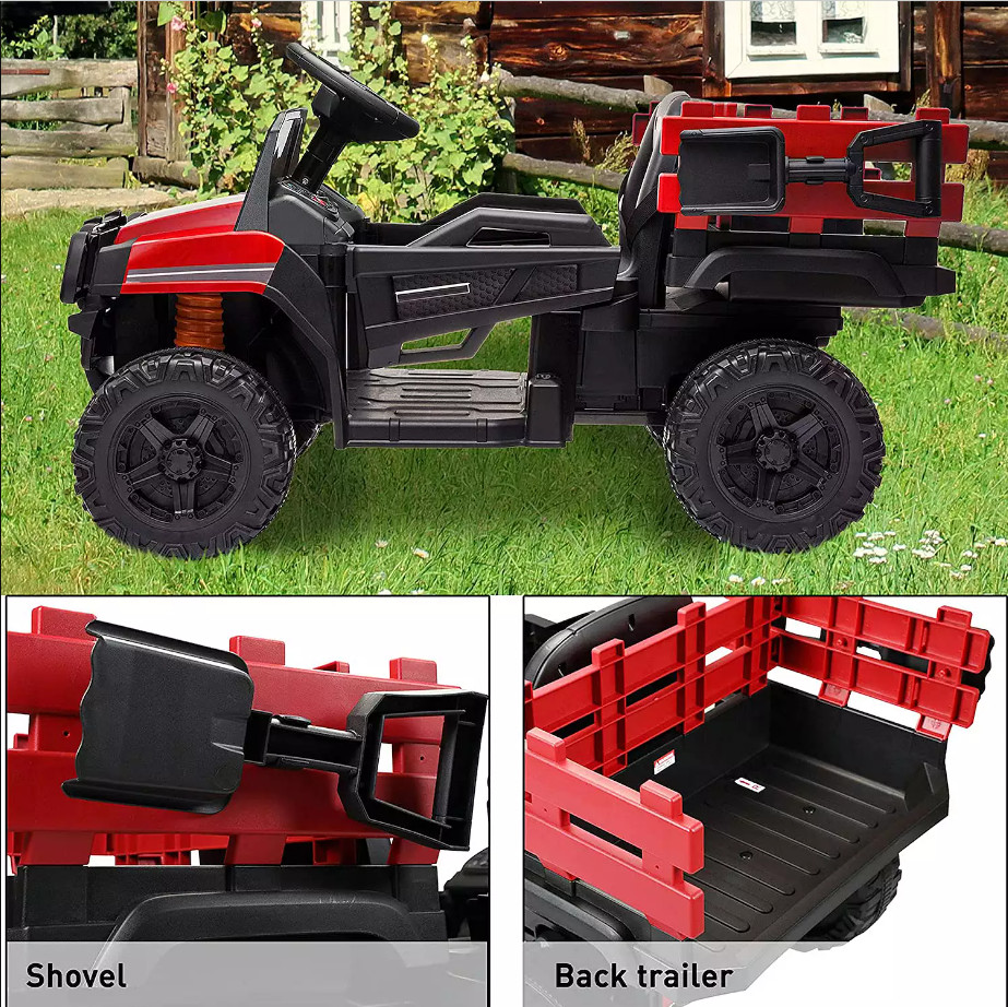 Farm Truck 12V Battery Powered Electric Vehicle Ride On with Trailer 3 colors
