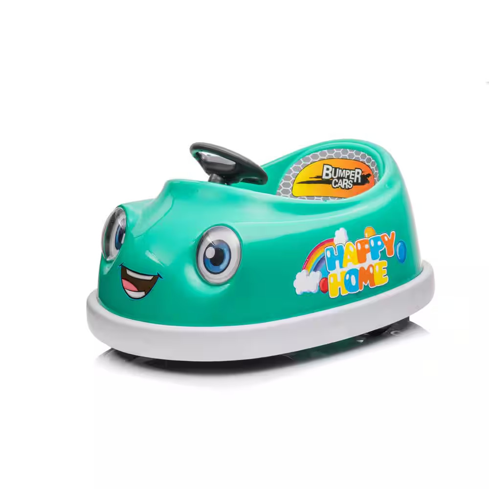 12-Volt Dual Bumper Car for Kids 1-6 Years Old Electric Car W/Pushrod Dinner Pla