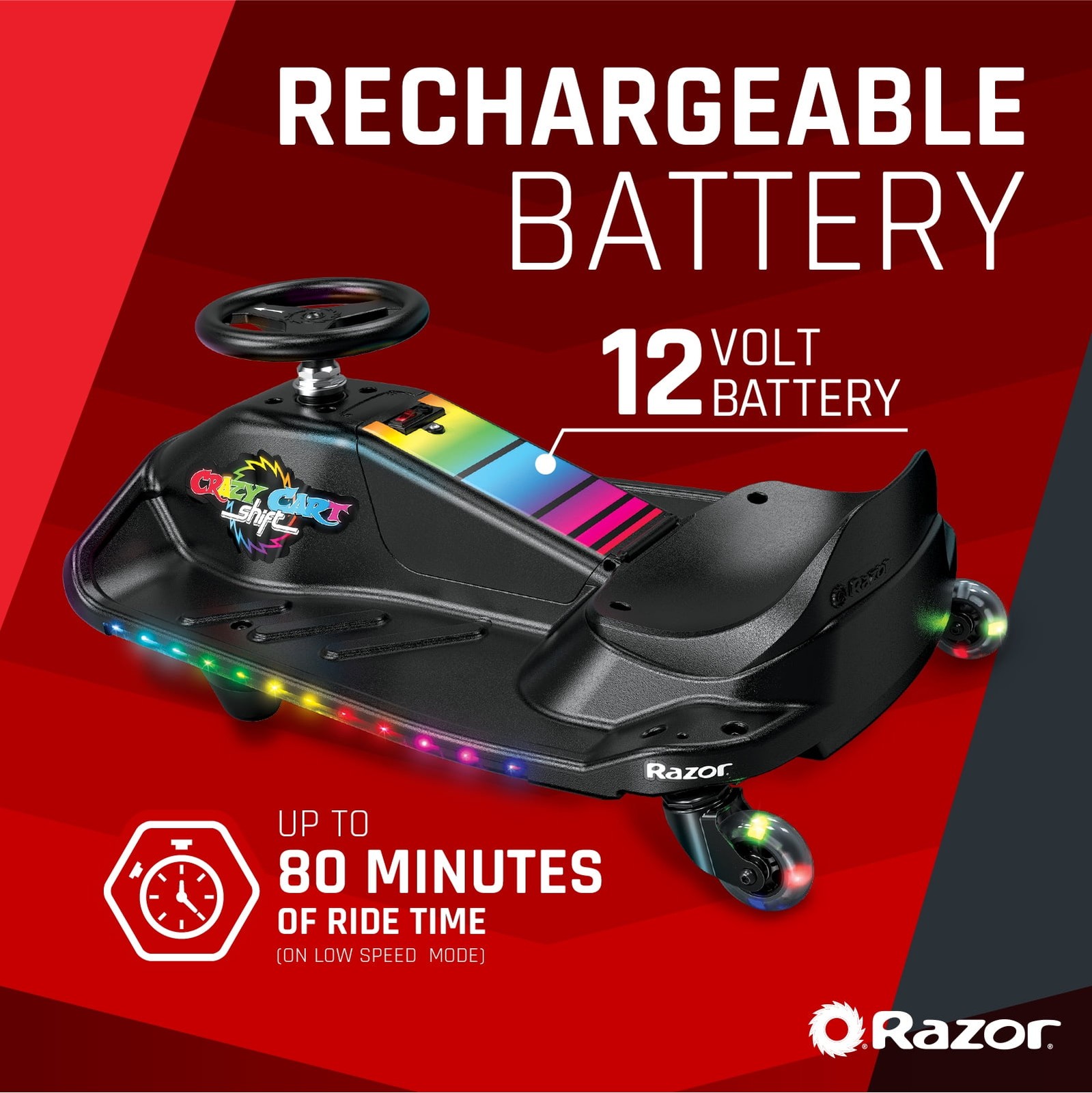 Crazy Cart Shift Lightshow by – 12V Electric Drifting Go-Kart for Kids Ages …