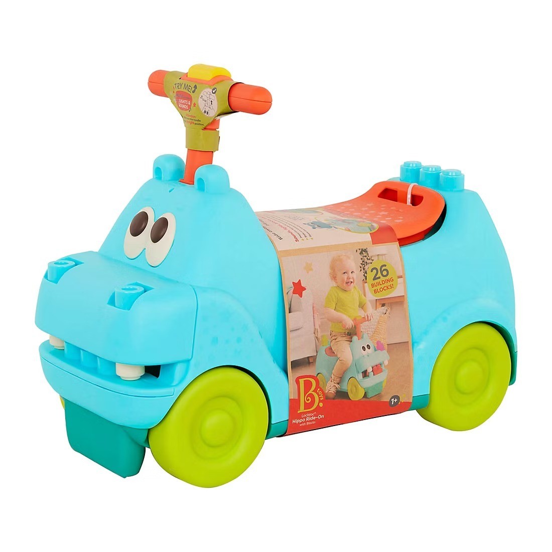Ride on Toys for Toddlers Kids 1 2 3 year olds with Blocks Ride-on Locbloc Hippo
