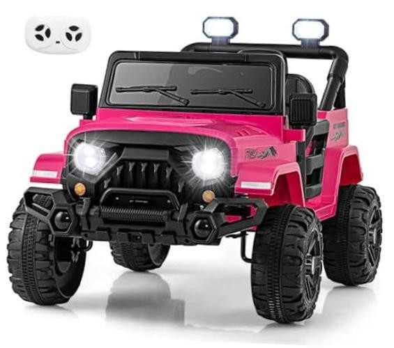 Pink 12V Battery Powered Electric Vehicle for Kids – Remote – Ride-On Truck