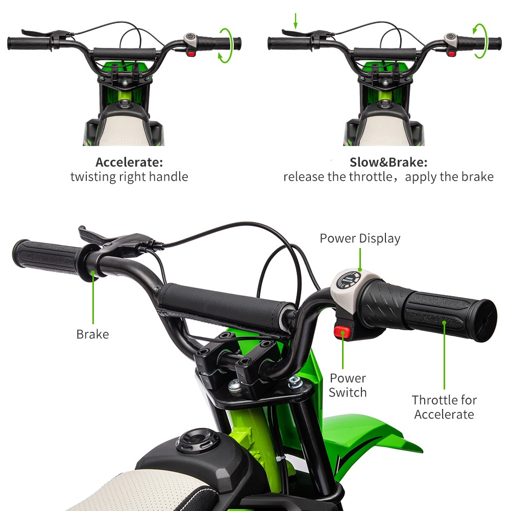 GARVEE 24V Electric Dirt Bike,250W Motor, 12″ Tires,22KM/H,Rear Shock Absorption