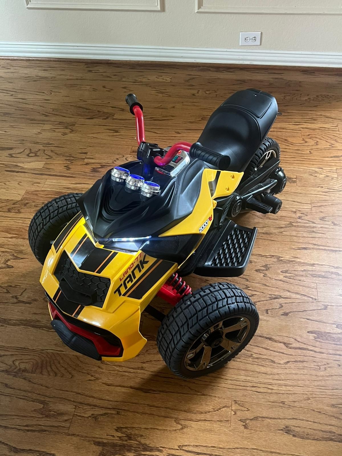 12V Kids Ride On ATV Car, MUKIDY 2 Wheeler Motorcycle Electric VehicleATV Yellow