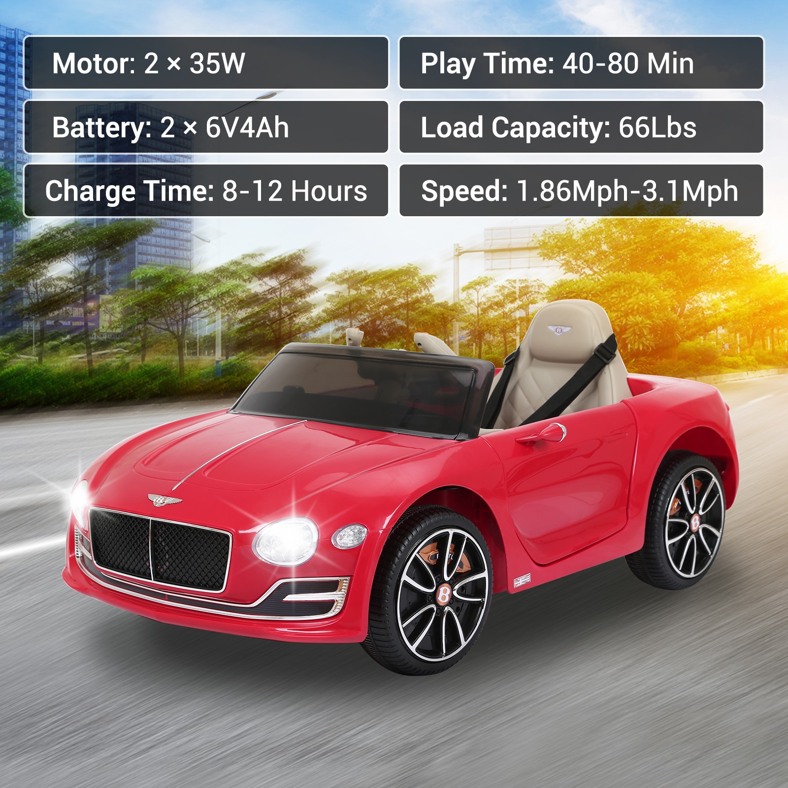 LICENSED BENTLEY Style Kids Ride on Car 12V Child Toy Electric w/ Remote Control