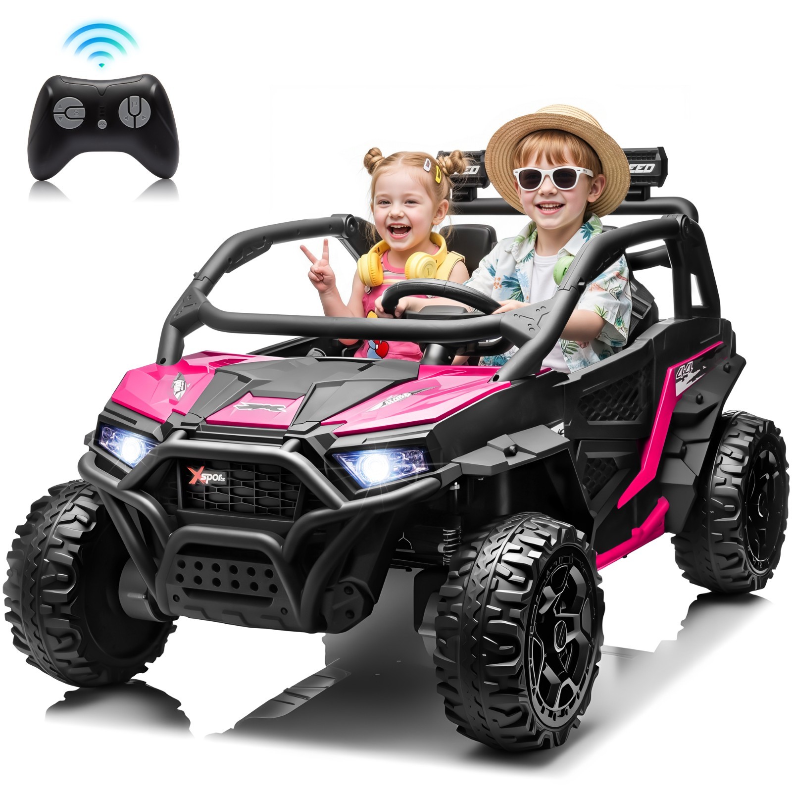24V 4WD Kids Electric Off-Road UTV with 4-Wheel Suspension, Remote Control, LED