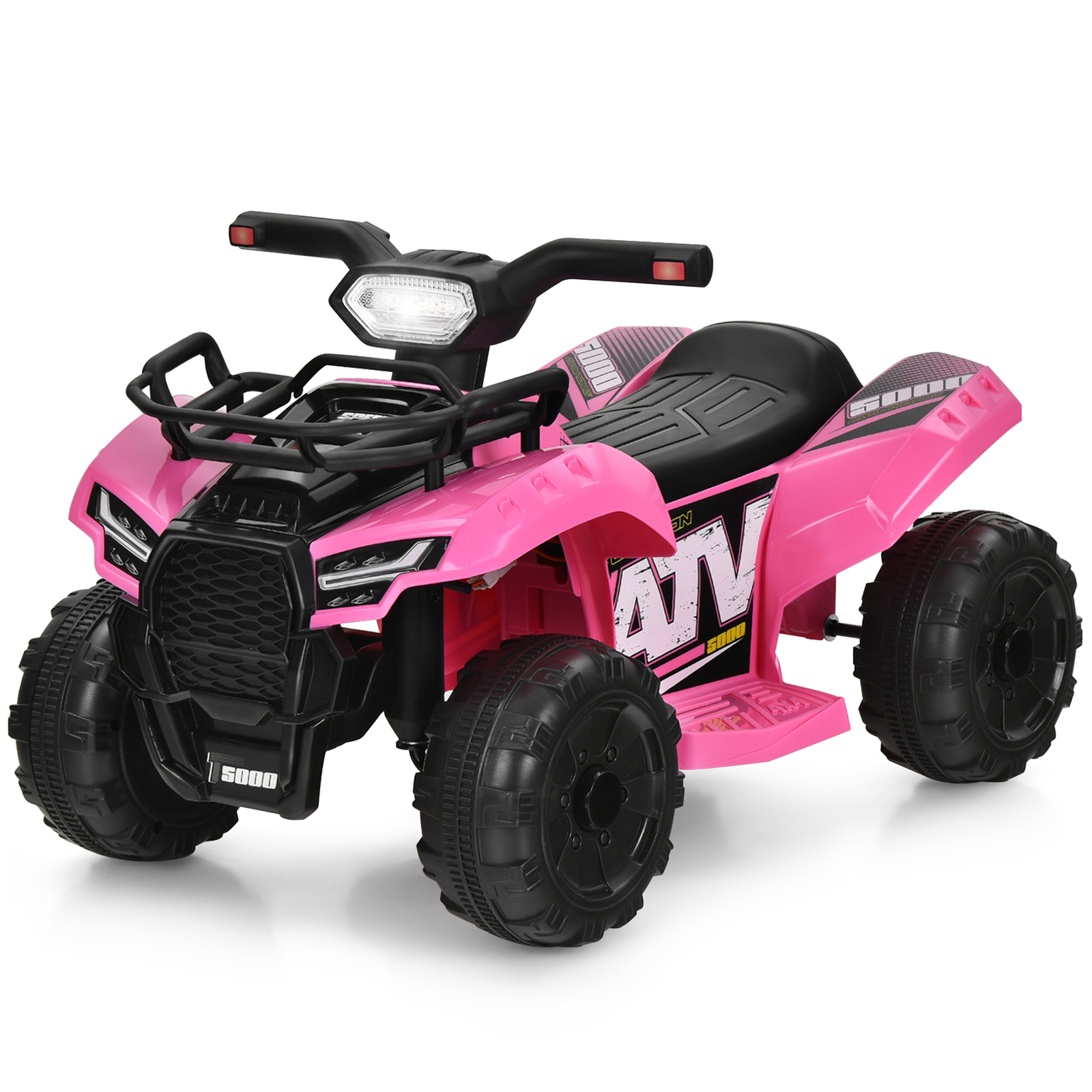 6V 4 Wheels ATV Quad Ride On Car Kids Ride-On Toy w/ Music Horn LED Light Pink