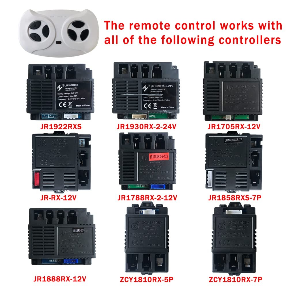 JR1602FCC 2.4Ghz Bluetooth Remote Control for Power Wheels,Remote Transmitter