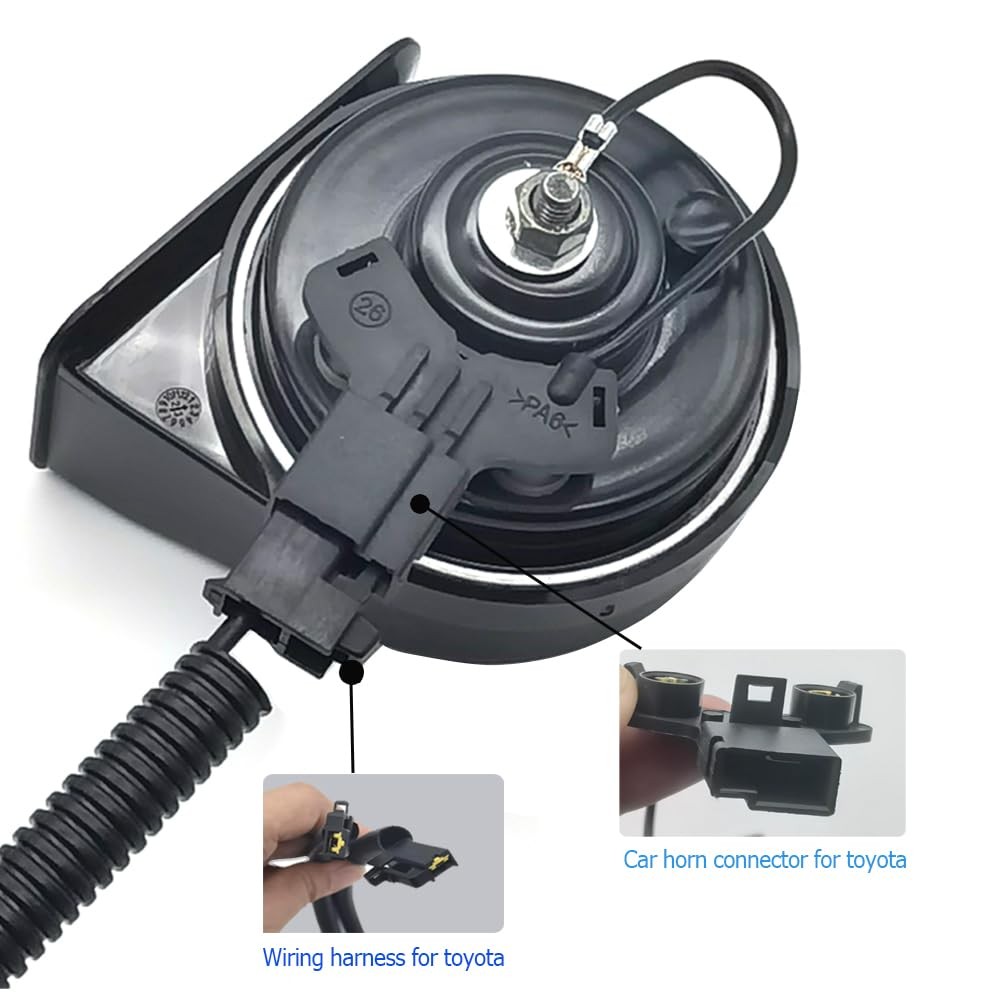 Car Horn Compatible with Toyota, 12V Waterproof Snail Loud High Low 2 Tone Au…
