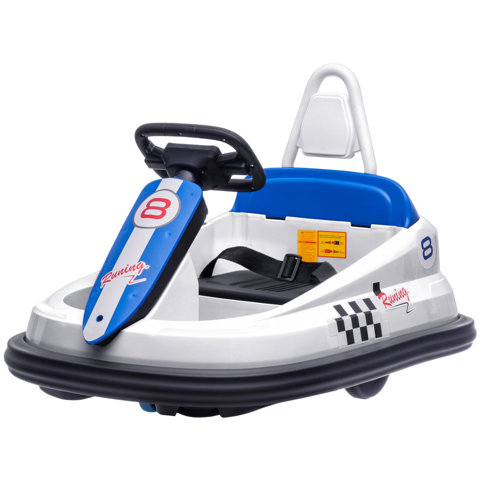 Bumper Car for Kids, 360° Rotation 6V Electric Ride On Bumper White