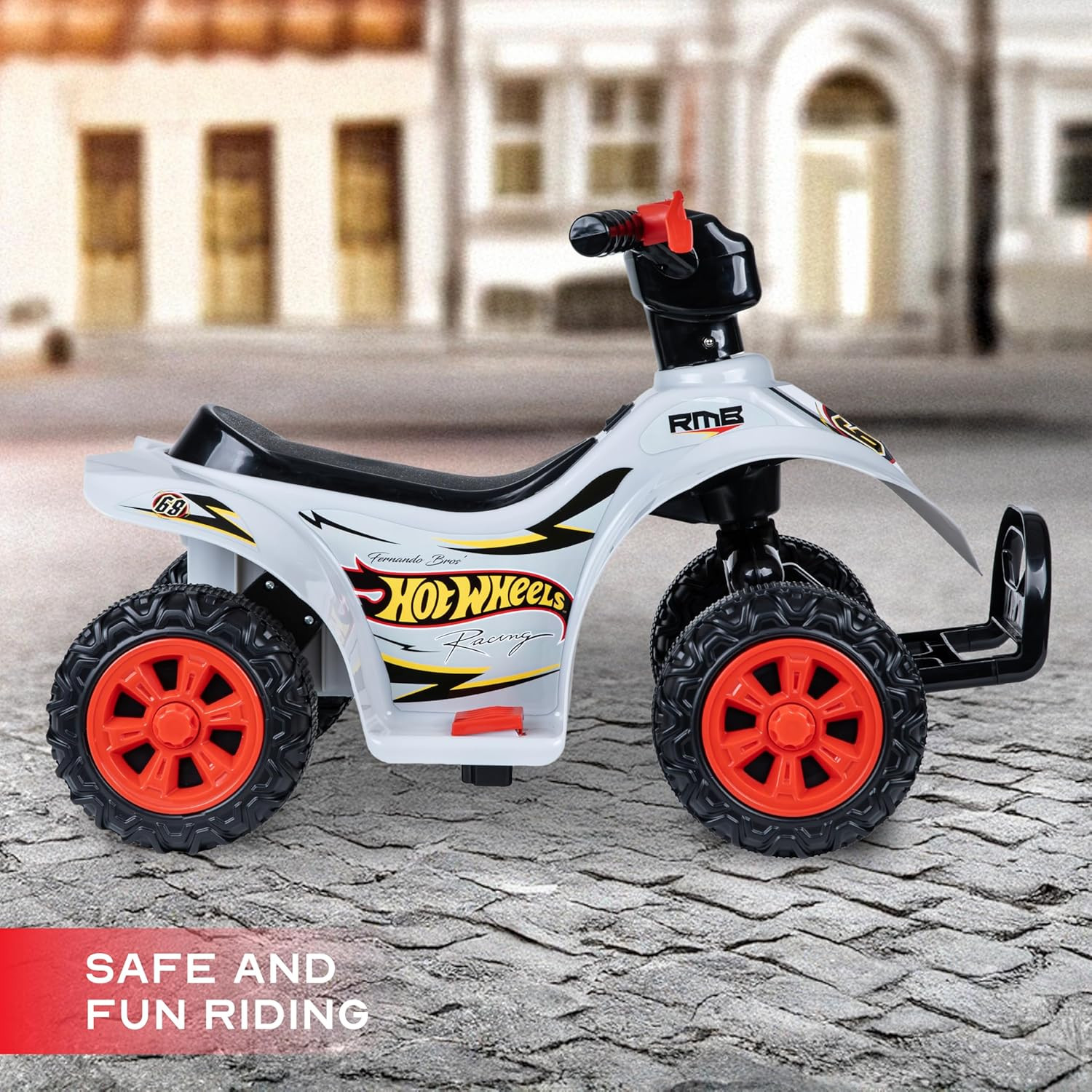 Hot Wheels – 6V ATV Quad for Kids, Powerful and Safe Ride-On Toy with Rechargeab