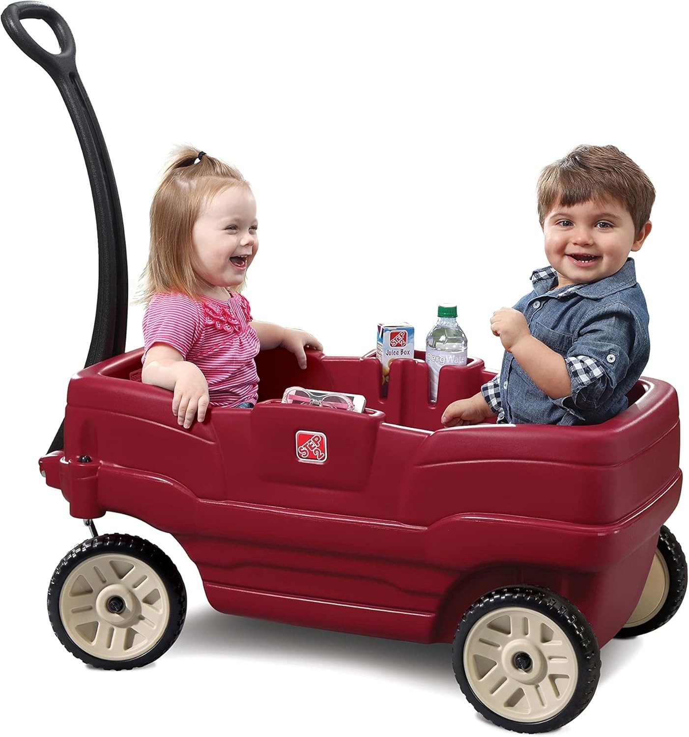 Red Plastic Wagon with Adjustable Seat Belts