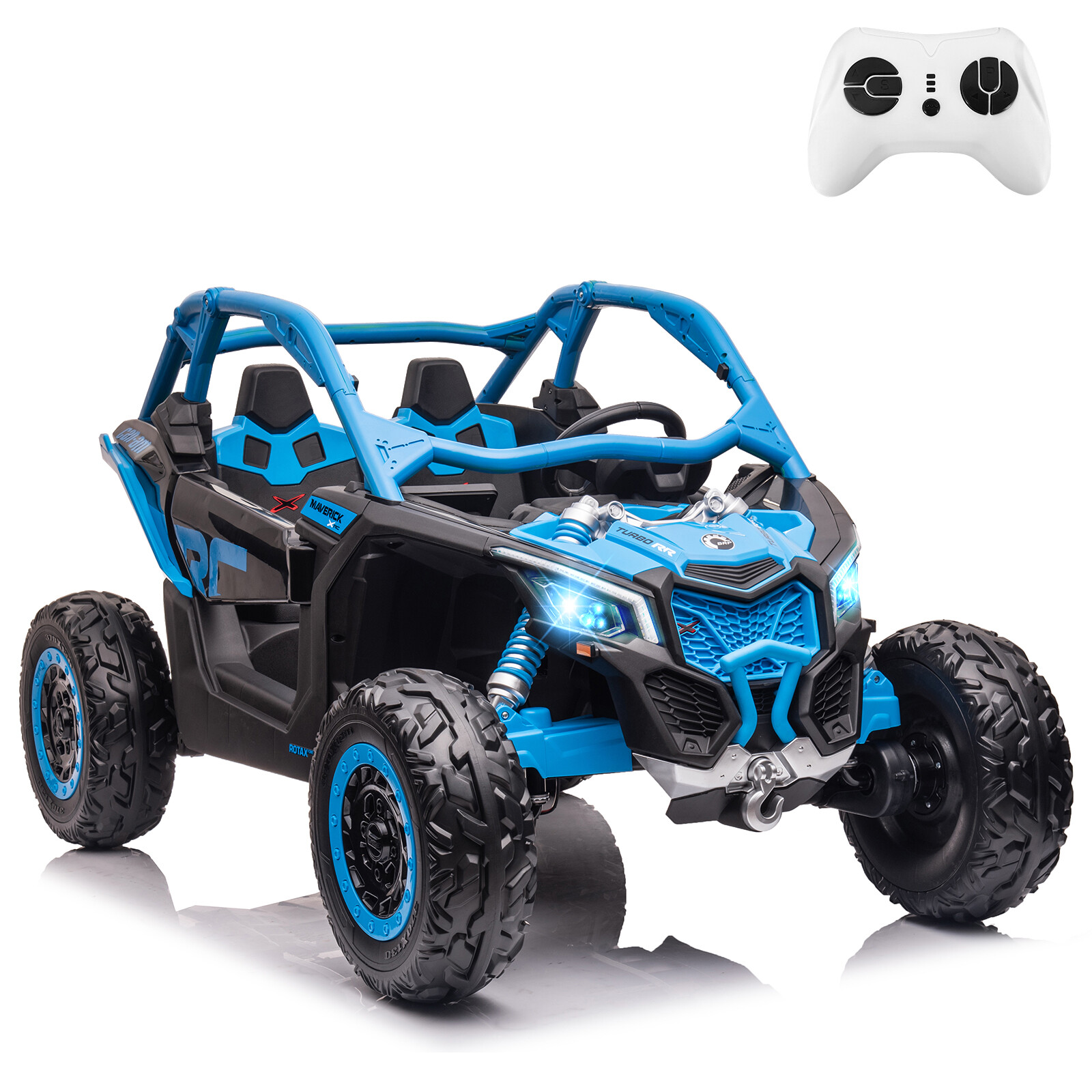 2 Seater Ride On UTV Car, Electric Off-Road Car, 4WD Kids Truck W/Remote Control