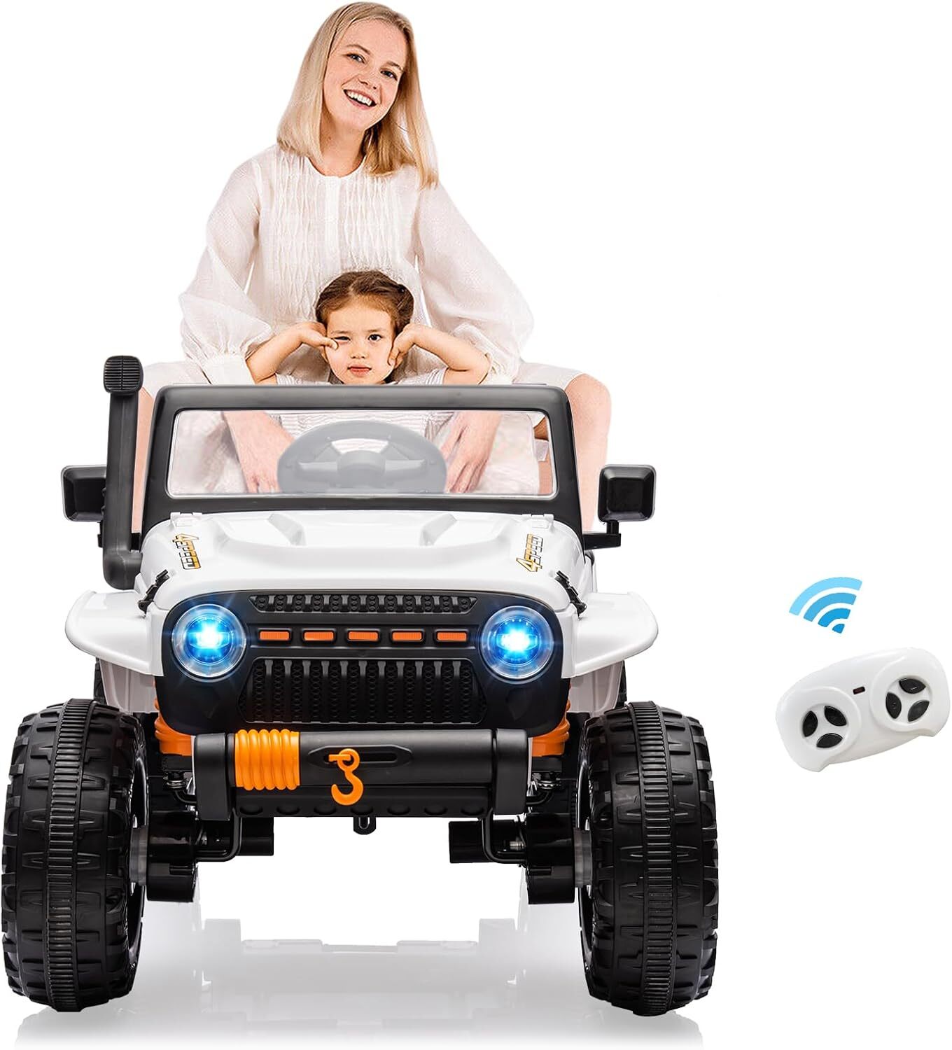 Electric Ride On Car, 2 Seater Battery Powered Truck With 4x35W Powerful Wheels