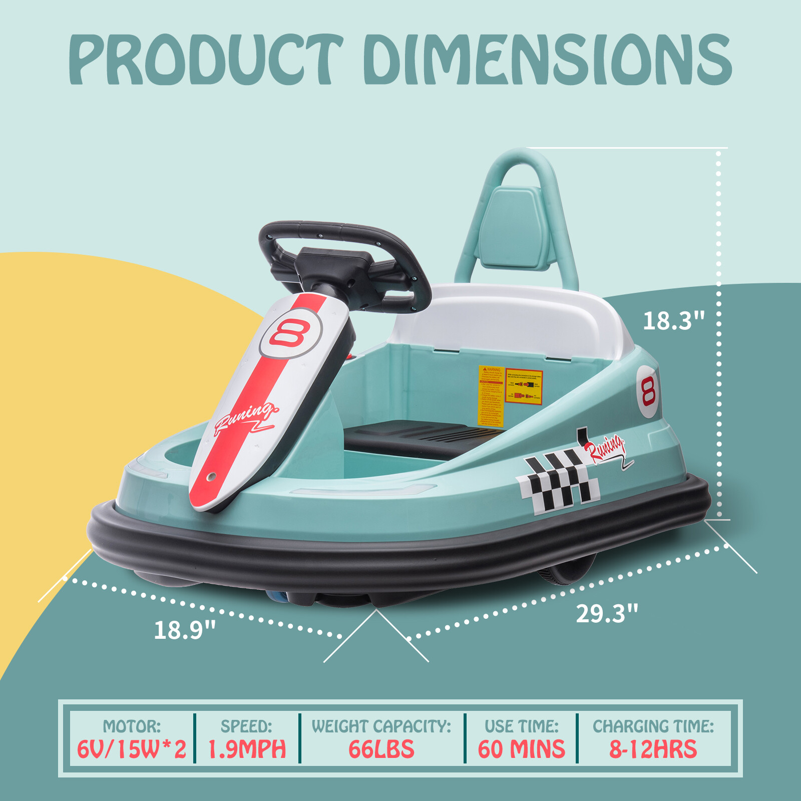 Bumper Car for Toddlers, New Designed 6V Electric Ride On Toys for 2-6 Years Old