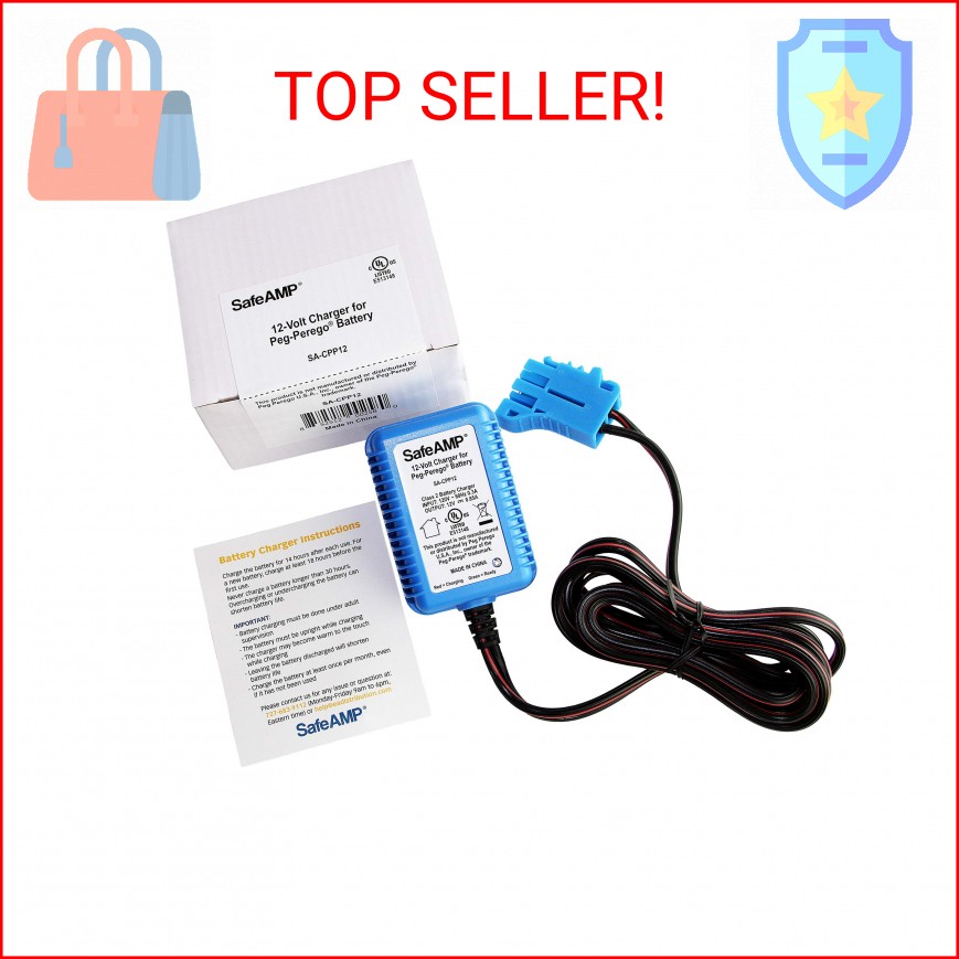 SafeAMP 12 Volt UL Listed Battery Charger Compatible with Peg Perego® 12V Batter