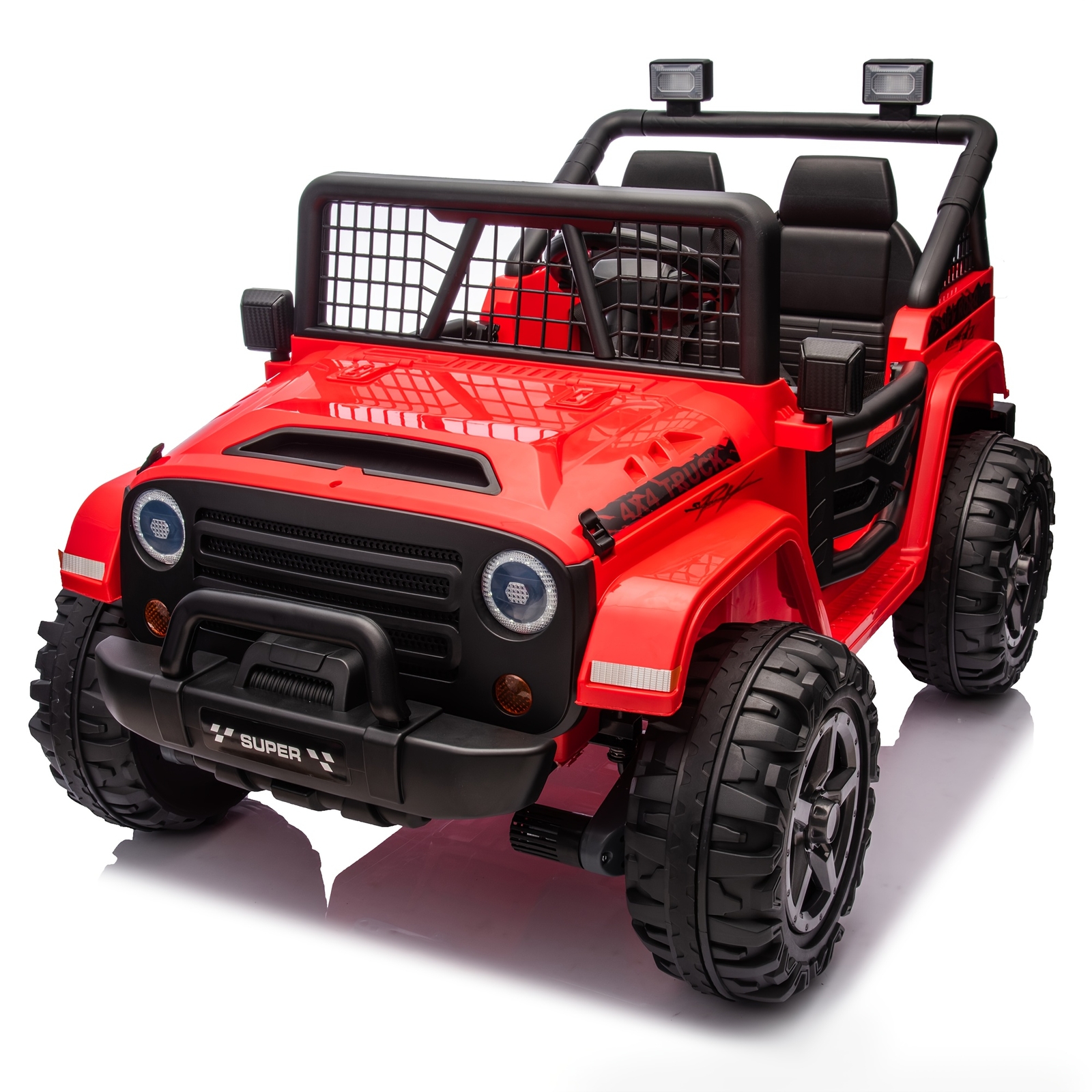 24V 2-Seater Ride On Car Kids Electric Jeep 4WD w/Remote, Black – FAST SHIP