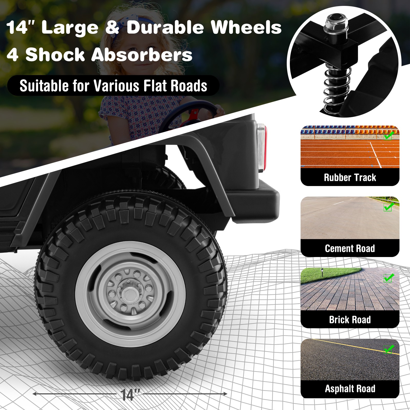 12 V 2 Seater Ride On Truck Car w/ Wireless Connection & UBS Port & FM Radio