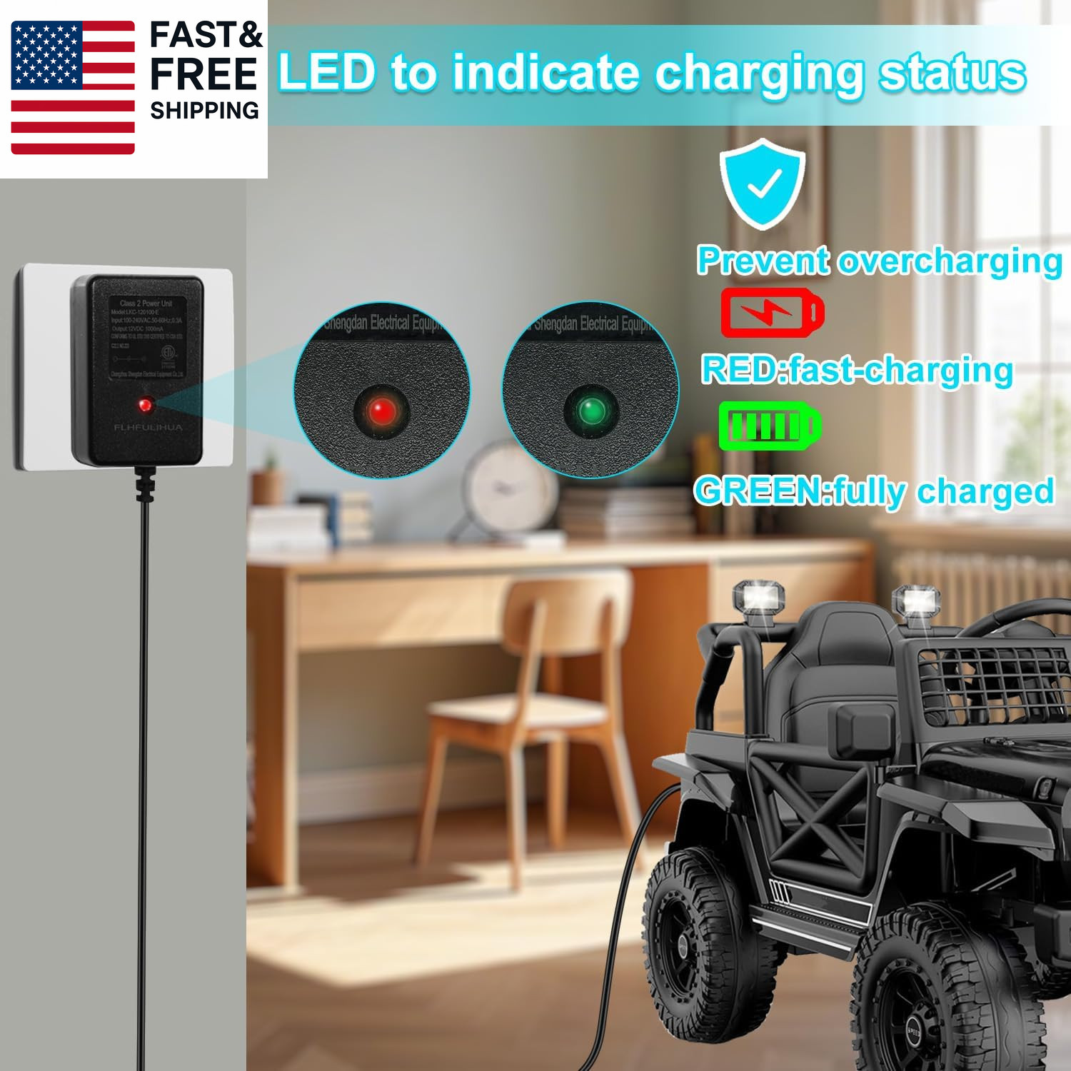 12 Volt Battery Charger for Kids Ride on Toys – Universal Charger for Best Choic