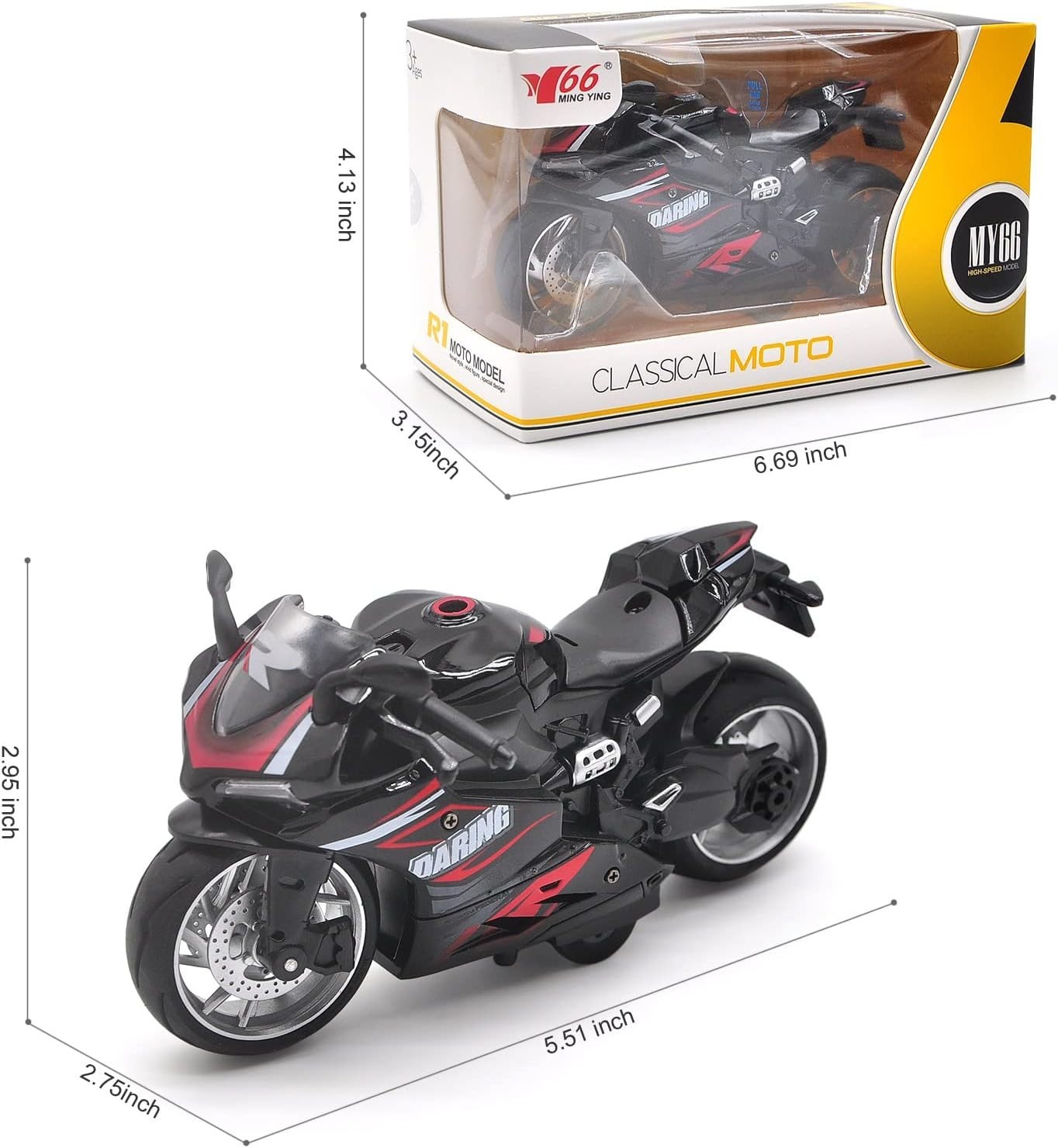 Authentic Alloy Pull Back Motorcycle Toy Kids Christmas Gift