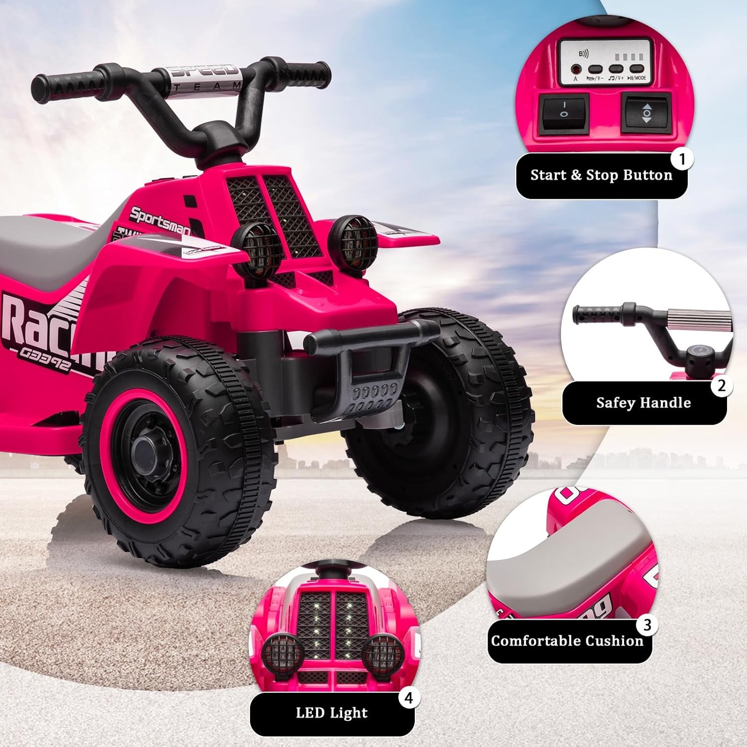 Electric Ride on Cars ATV for Kids,6v 4.5AH Battery,Ride-on Toys for Children