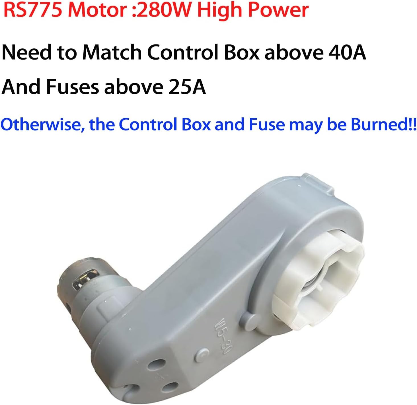 24 Volt RS775 High-Speed Motor Gearbox for Power Wheels Motor 18V-24V High