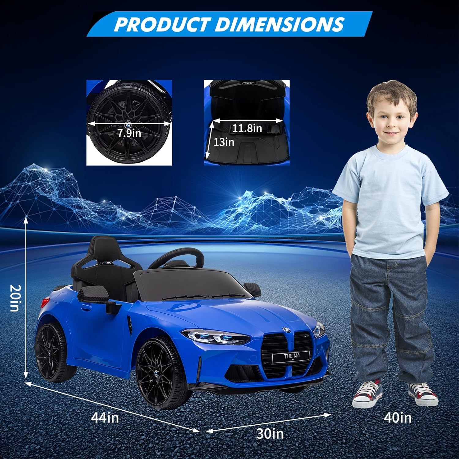Garvee 12V Ride on Car for Kids,Licensed BMW M4 Electric Car for Boys and Girls