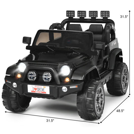 12V 2-Seater Kids Ride On Truck Car w/ Remote Control & Storage – Black
