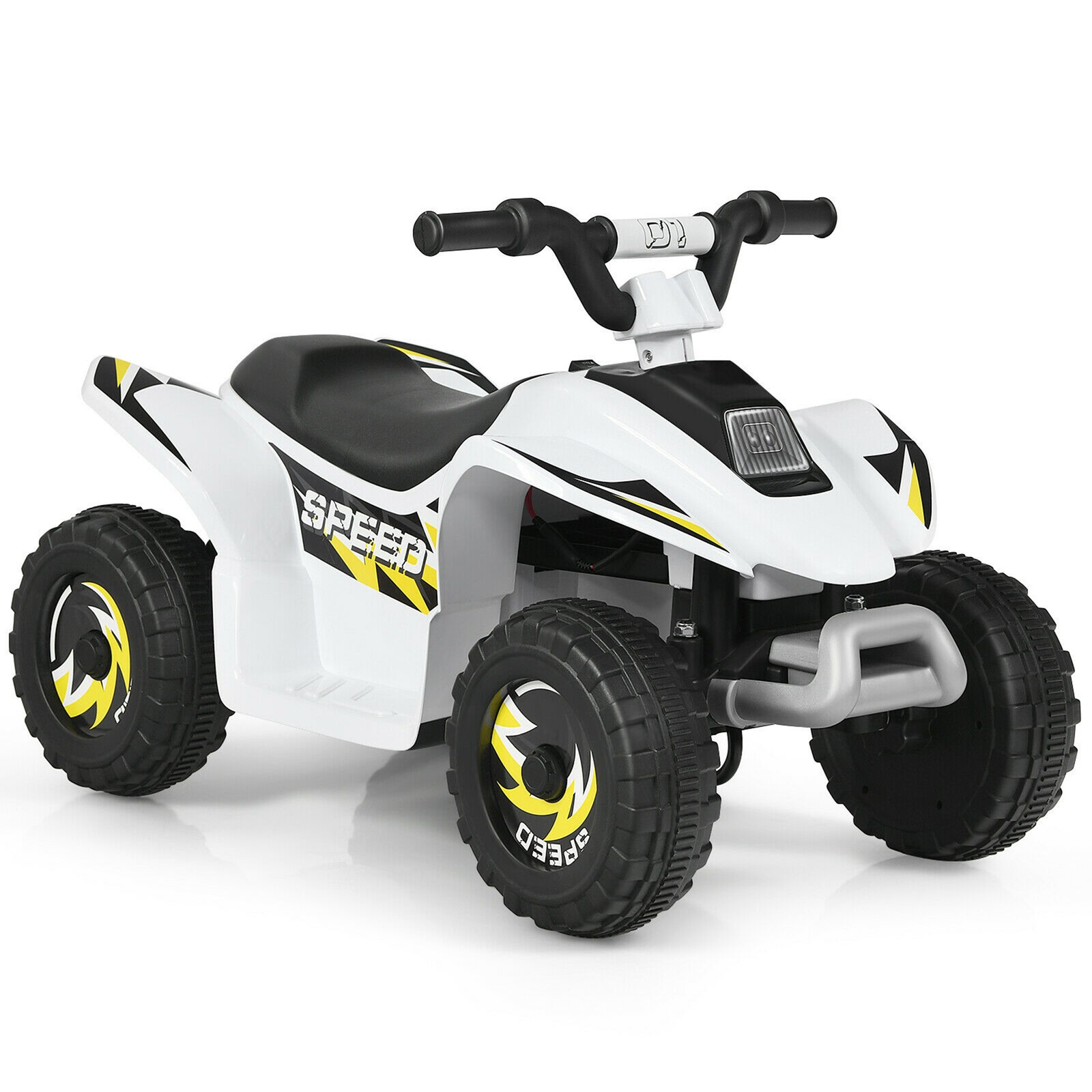 6V Kids Electric Quad ATV 4 Wheels Ride On Toy Toddlers Forward & Reverse White