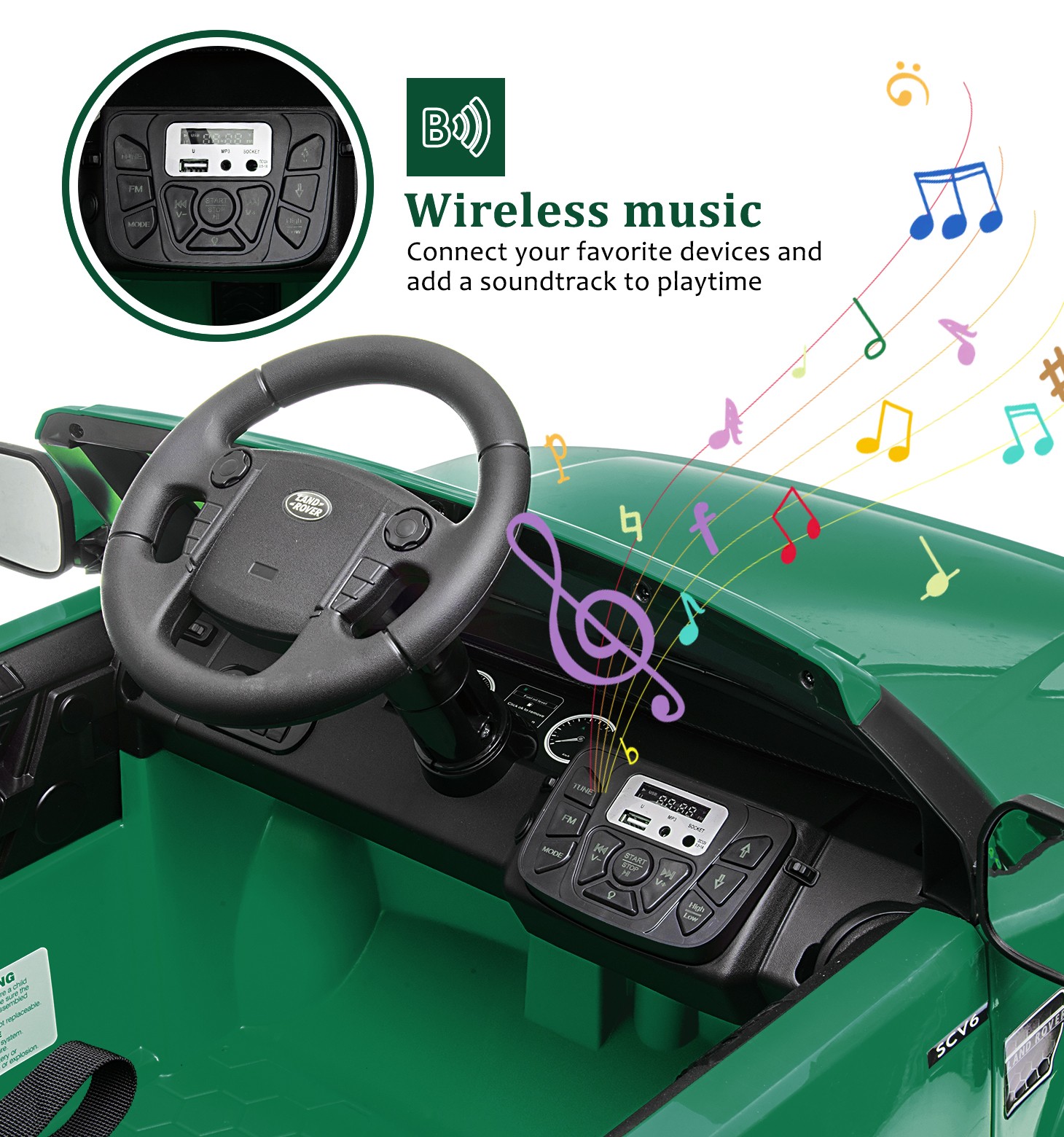 12V 4.5 AH Ride On Car Licensed Land Rover Electric Toys Gift for Kids 3-8 Years