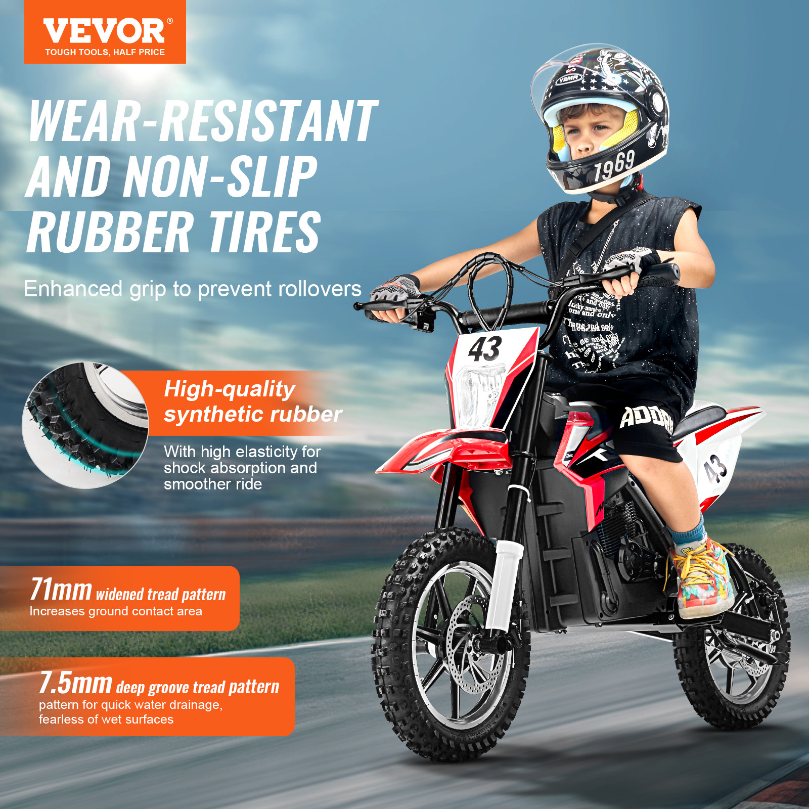 VEVOR Kids Ride on Motorcycle 36V Electric Motorbike for Kids Aged 14+