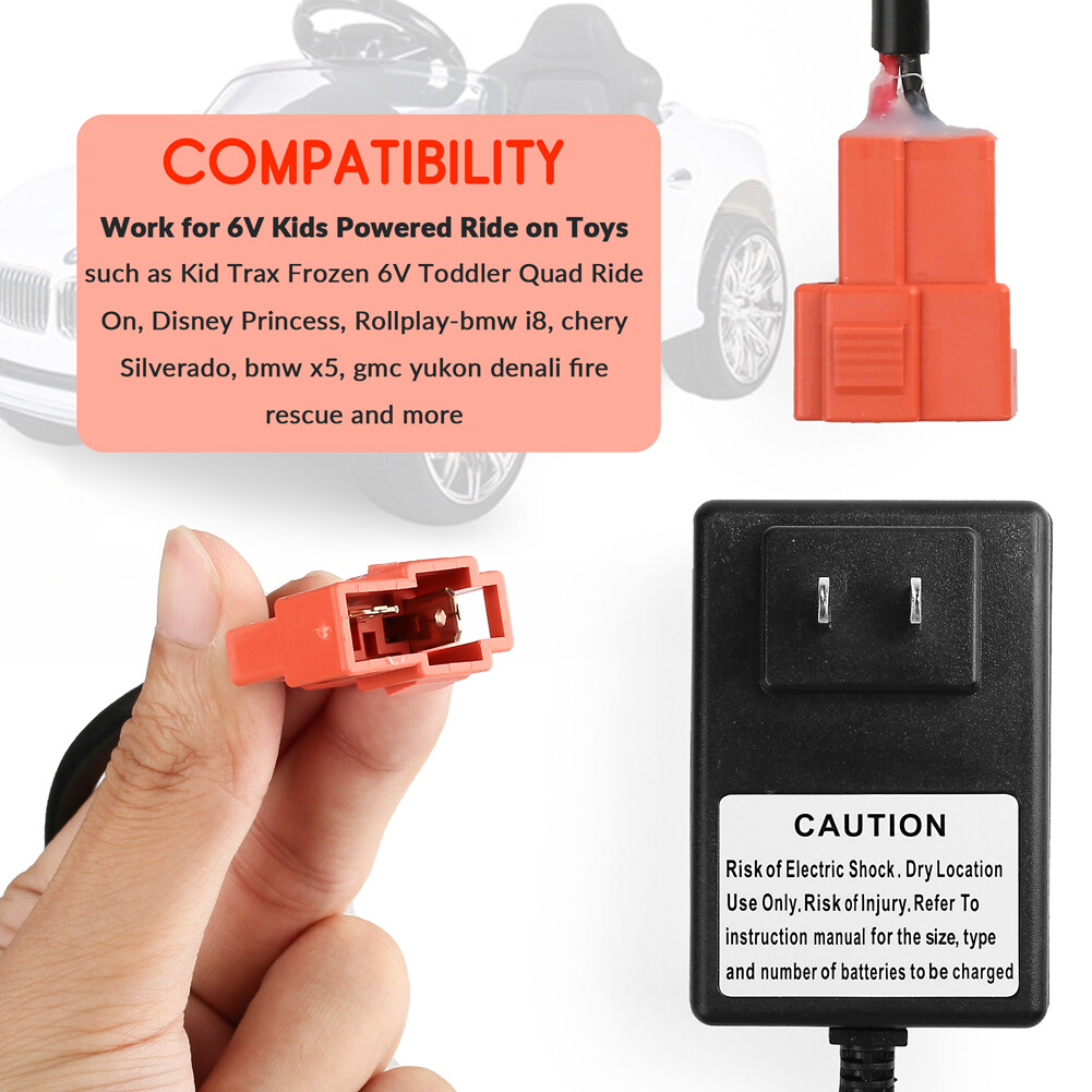 6V Battery Charger for Kids Ride On Toys Quad ATV Play Car Electric Vehicle Toy