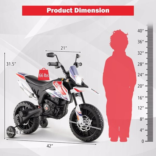 Kids Dirt Bike 12V Electric Off Road Motorcycle Training Wheel Music Toy Xmas US