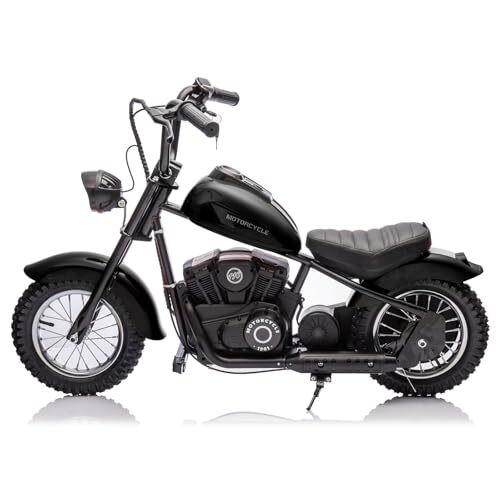 24V Kids Electric Motorcycle, 250W Dirt Bike with LED Lights for Ages 5-10