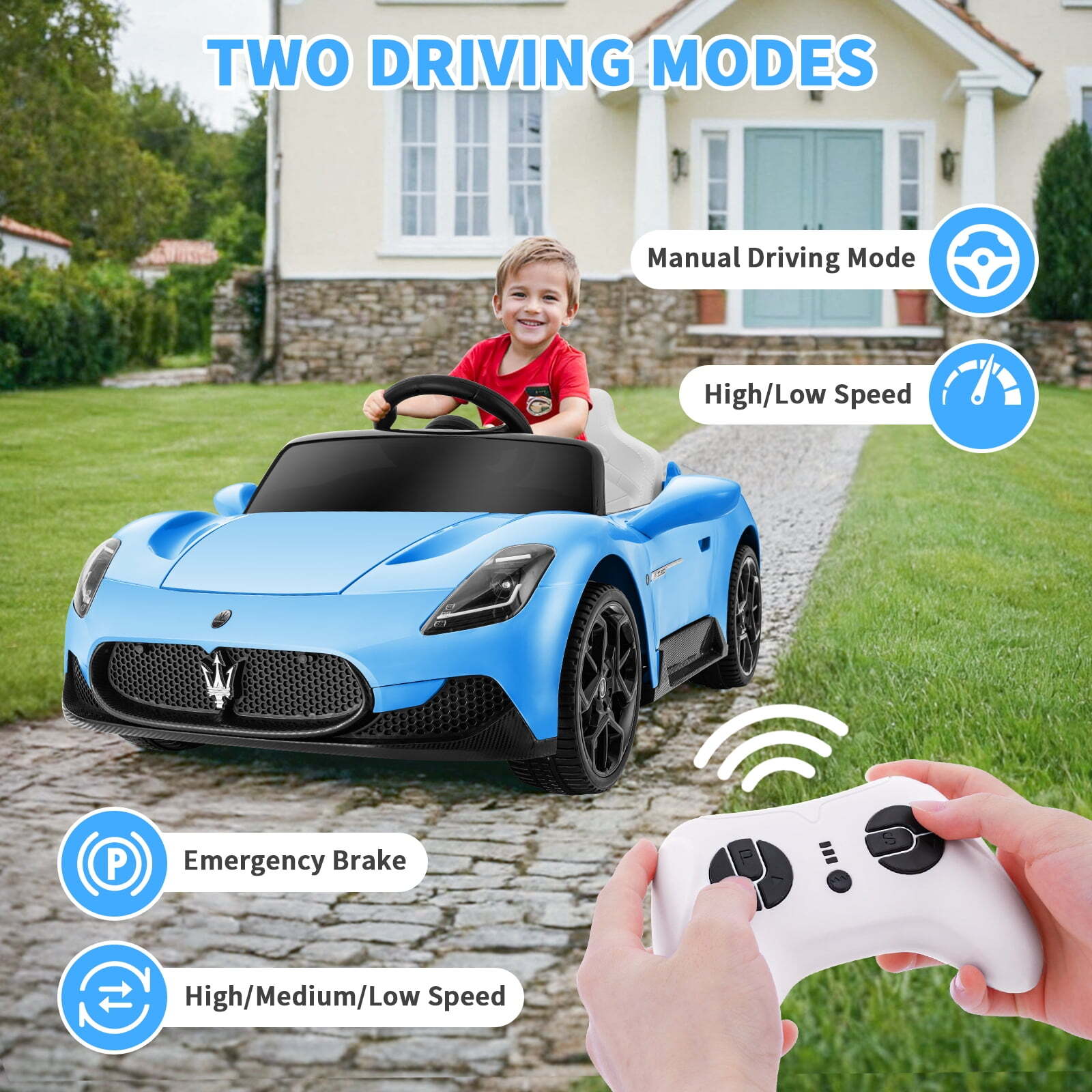 12V Kids Ride on Cars Licensed Maserati, Electric Ride on Toys for Toddler with