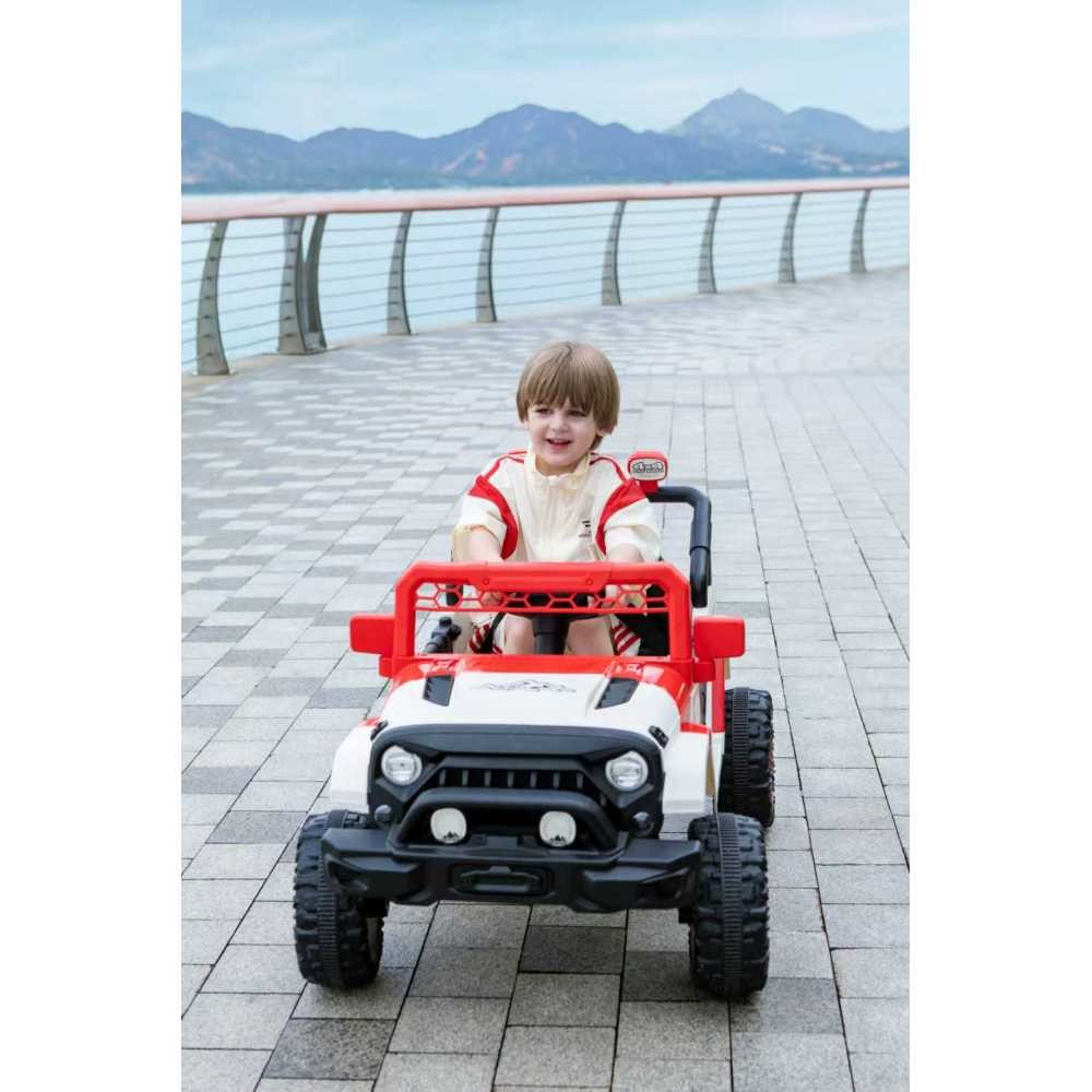 12V Toddler Electric Ride On Car White Green, Remote Control Spring Suspension