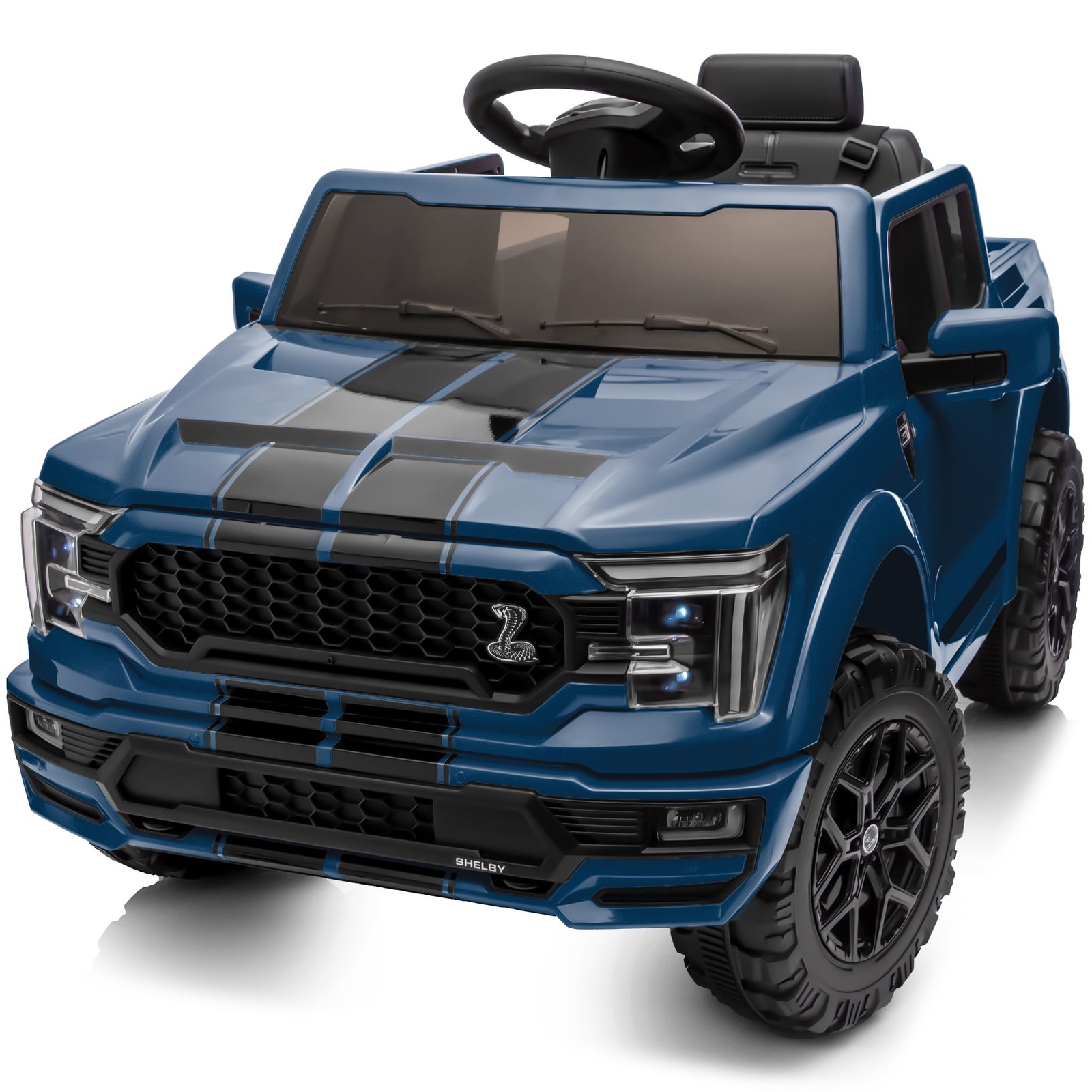 Licensed Ford-Shelby F-150 12V Kids Electric Ride-On Truck with Remote – Black