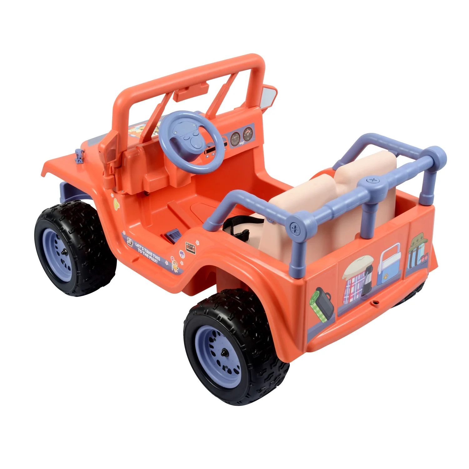 Kids Ride On Toy Bluey Jeep Off-Road Car 12V Battery Powered Music Sounds