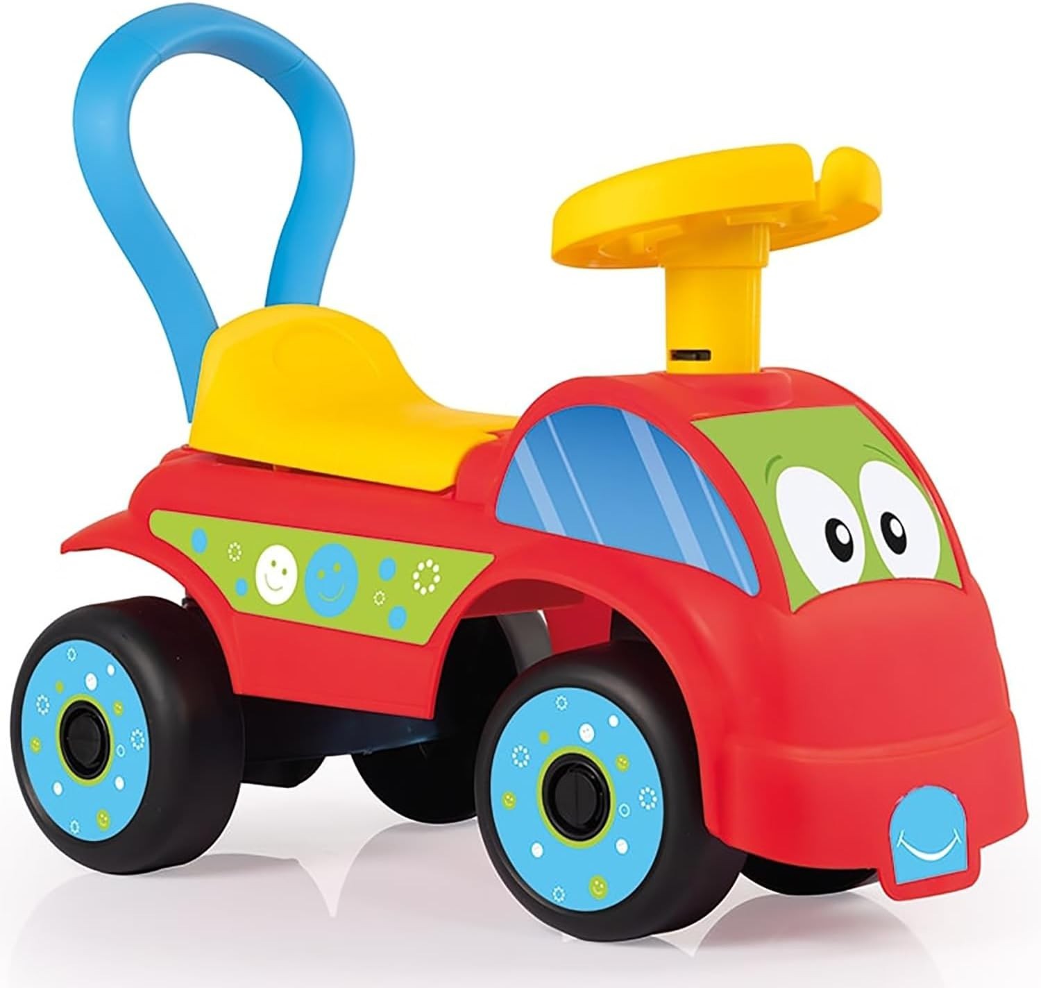 Compact Red & Blue Push-Pull Foot-to-Floor Car – Perfect for Indoor-Outdoor Play