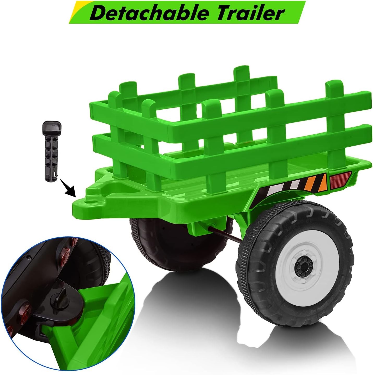 Battery‑Powered 12V Kids Tractor w/ Remote,25/35W Motor, LED, Educational Audio