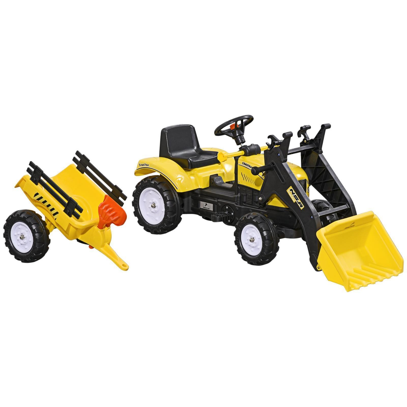 Ride-On Construction Excavator for Kids, Forward/Backward Pedal Action,