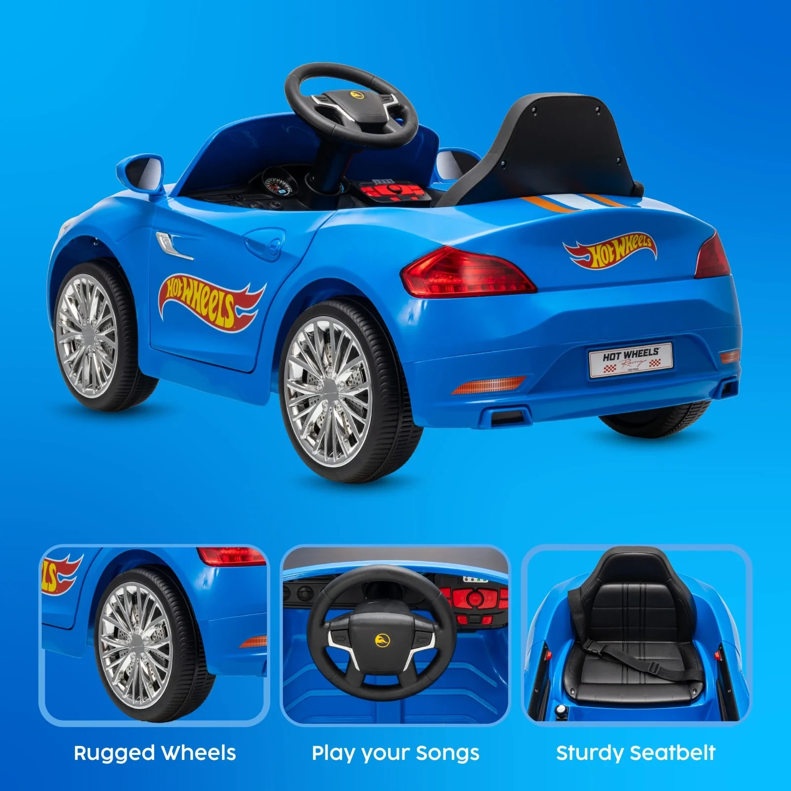 Hot Wheels Convertible 6V Battery-Powered Ride-On Car w/ Remote Control, Ages 3+