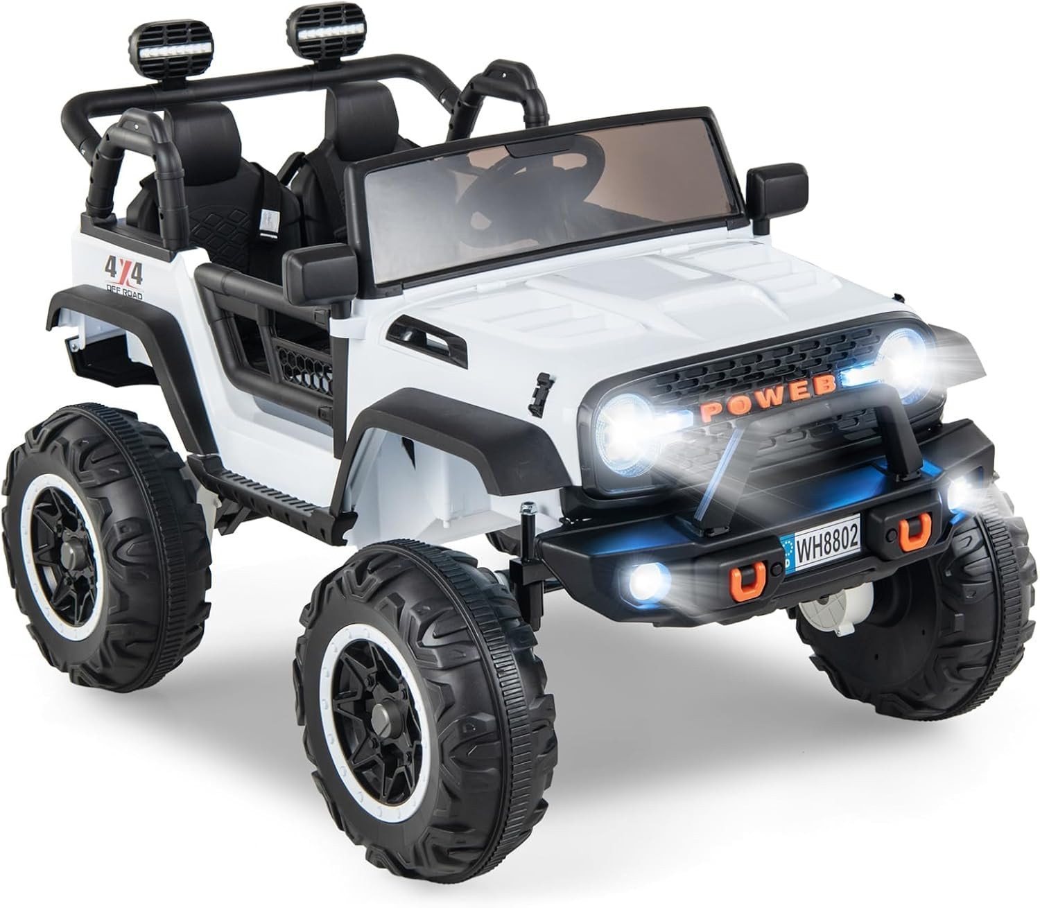 24V Ride on Car, 2WD/4WD Switchable 2 Seater Kids’ Electric Vehicle Jeep Truck w