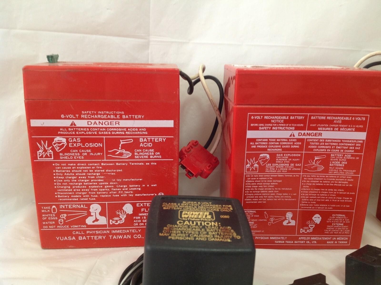 Three (3x) Fisher-Price Power Wheels 6-Volt Rechargeable Battery (Not Working)