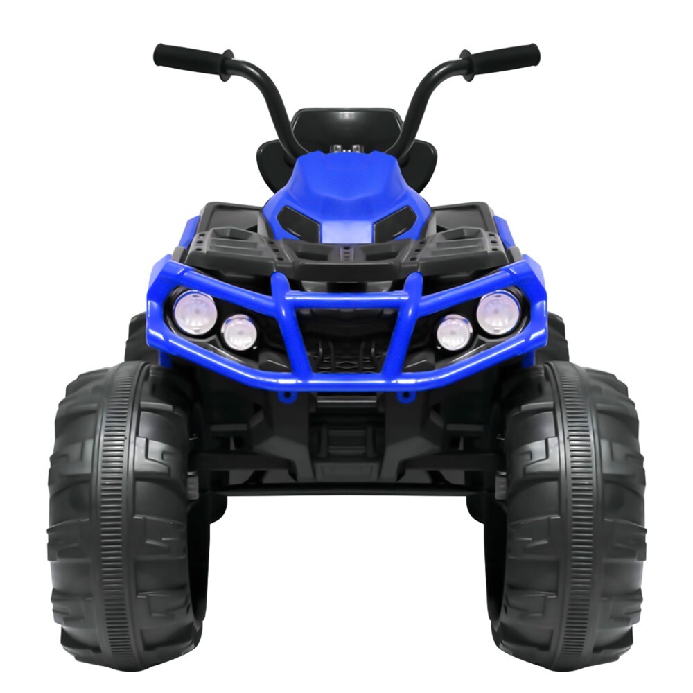 24V Blue Kids Ride on ATV Electric Power Wheels Quad Car w/2-Speed Bluetooth LED