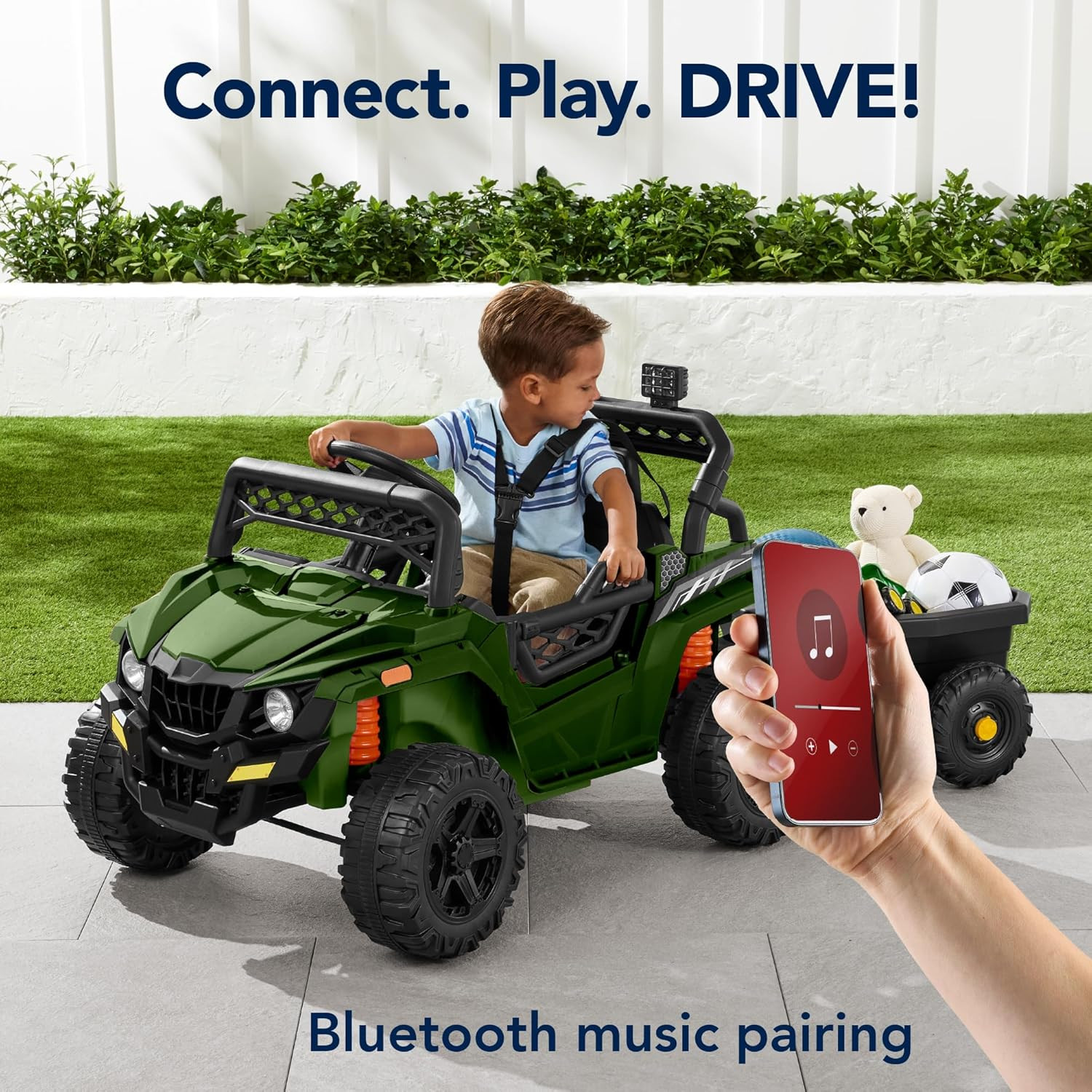 Best Choice Products Kids 12V Electric Ride on UTV Car and Trailer W/Parent Cont